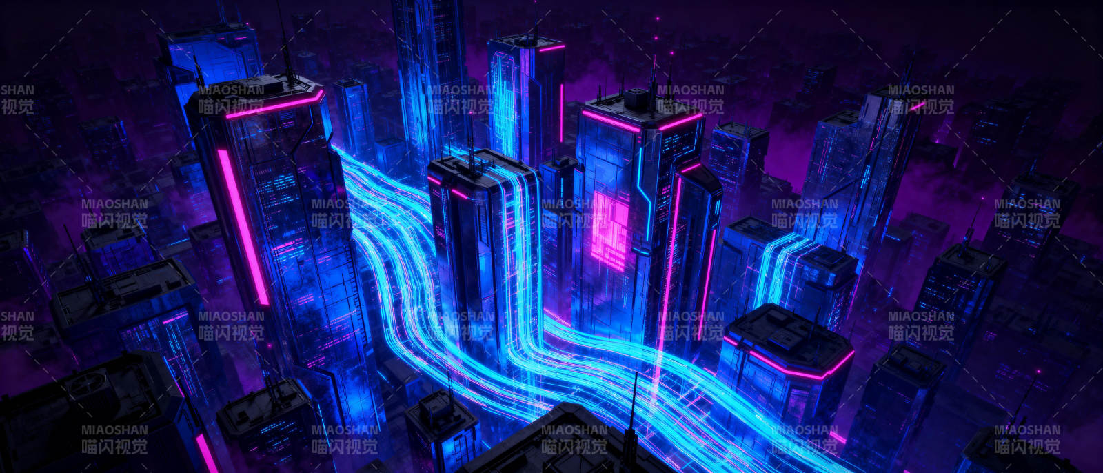 霓虹都市夜景图片