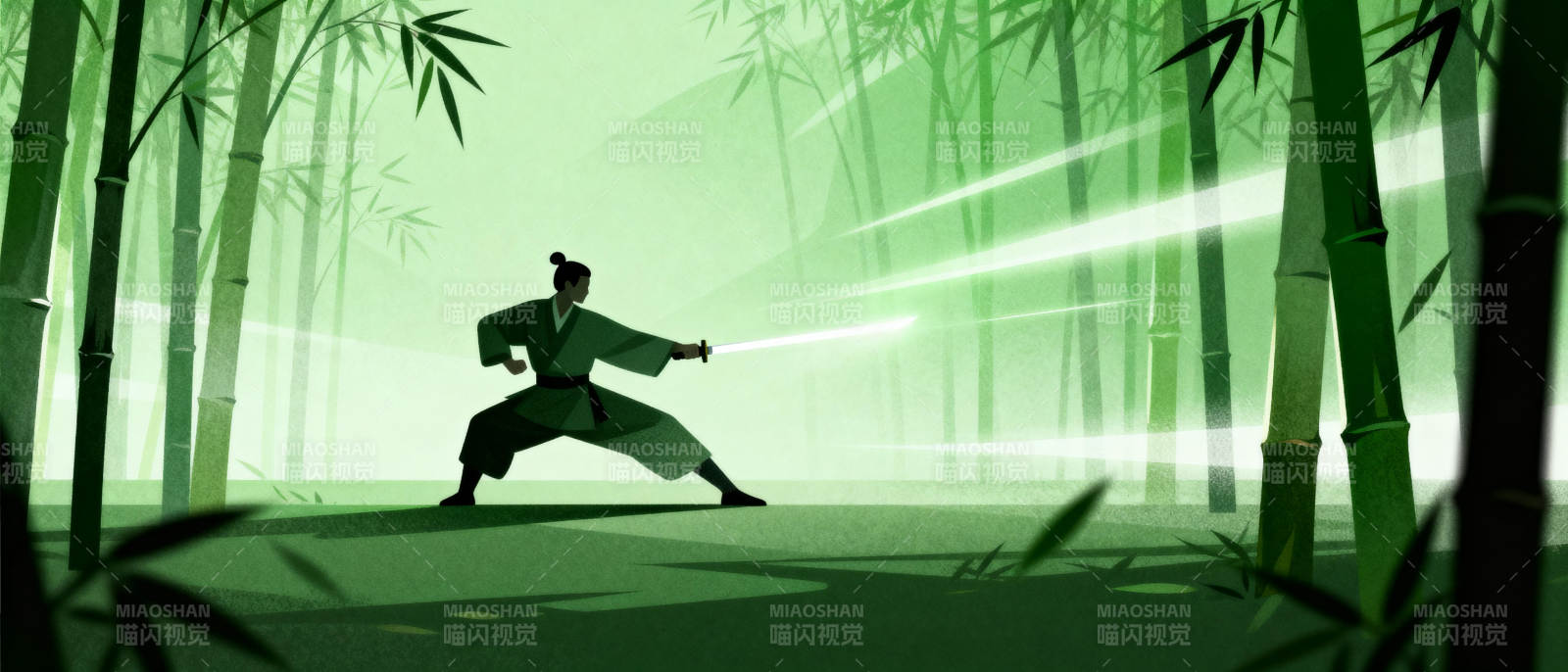 竹林剑影图片