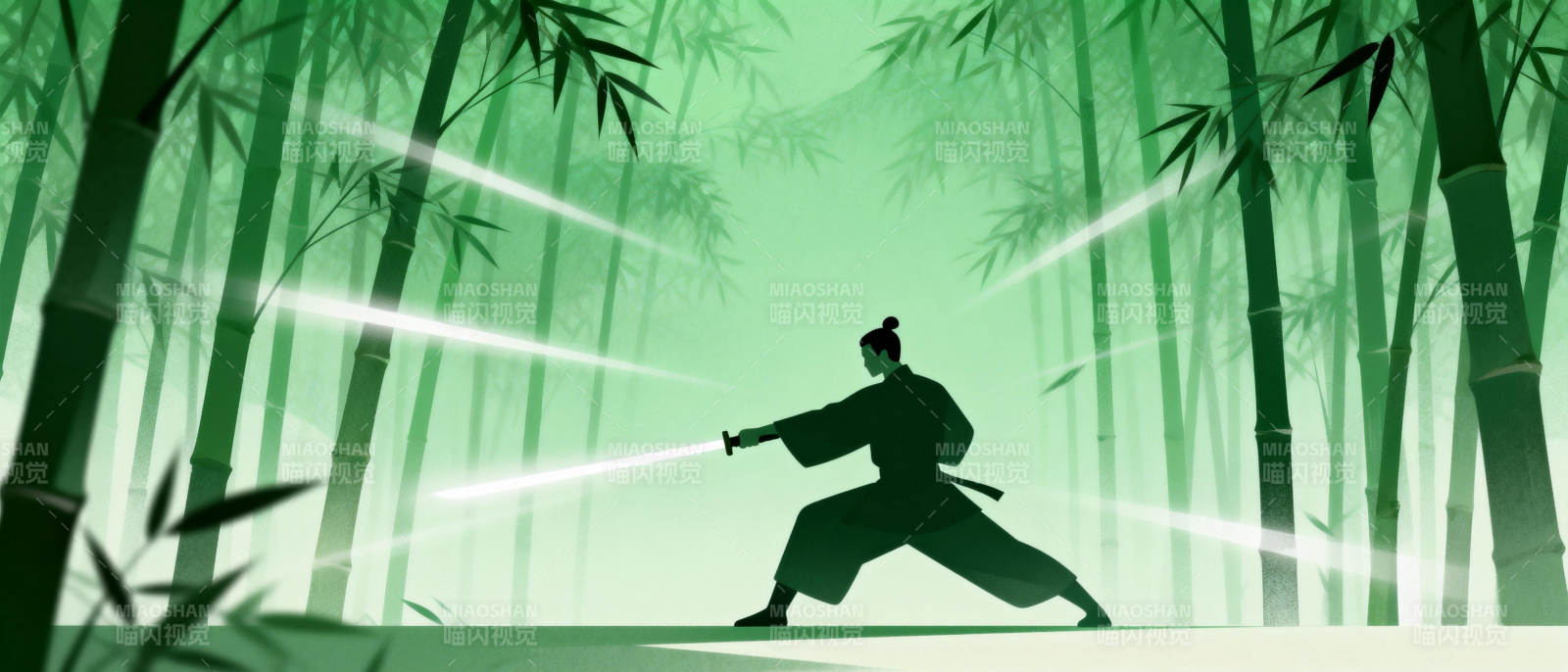 竹林剑影图片