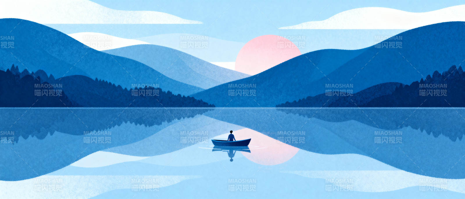 湖光山色静谧行图片