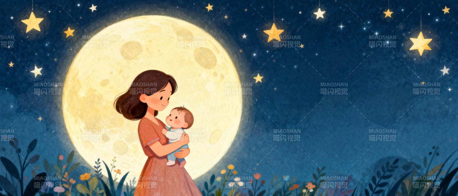 月光下的母爱图片