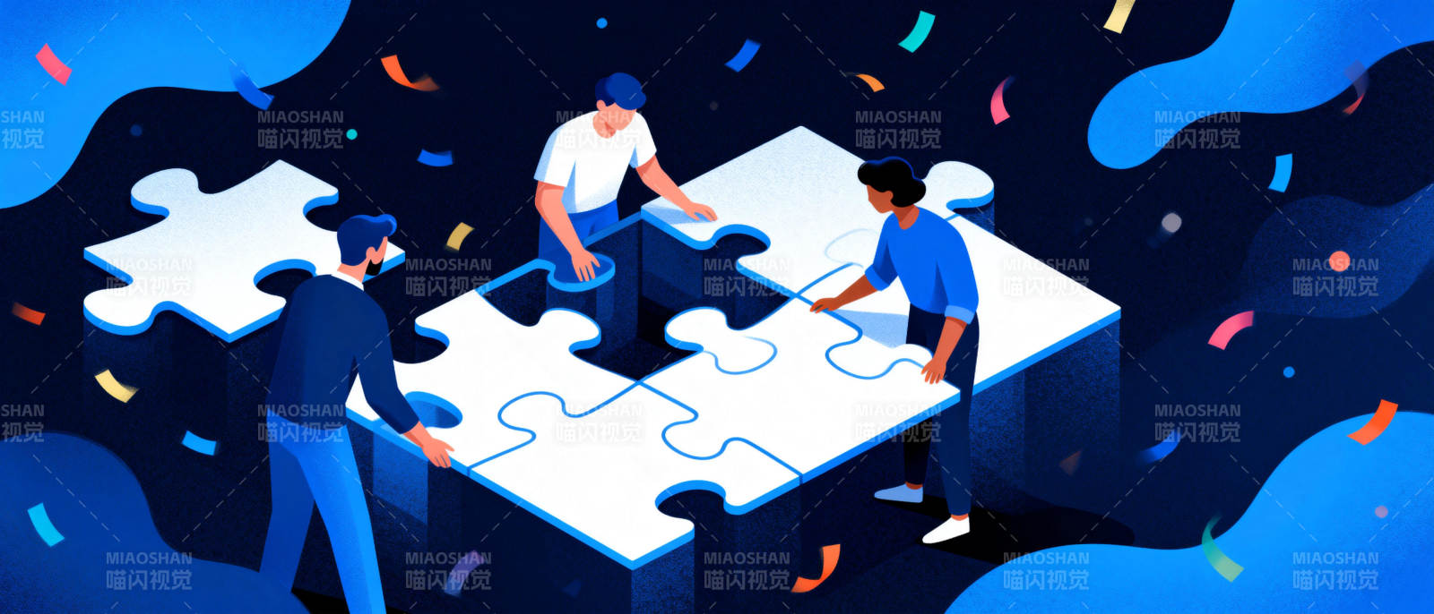 拼图合作 共庆成功图片