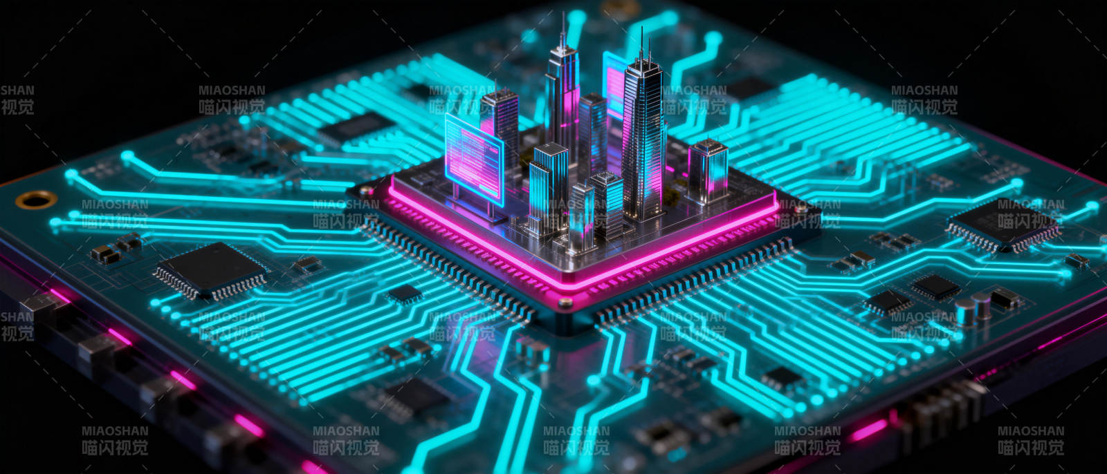 未来芯片城市图片