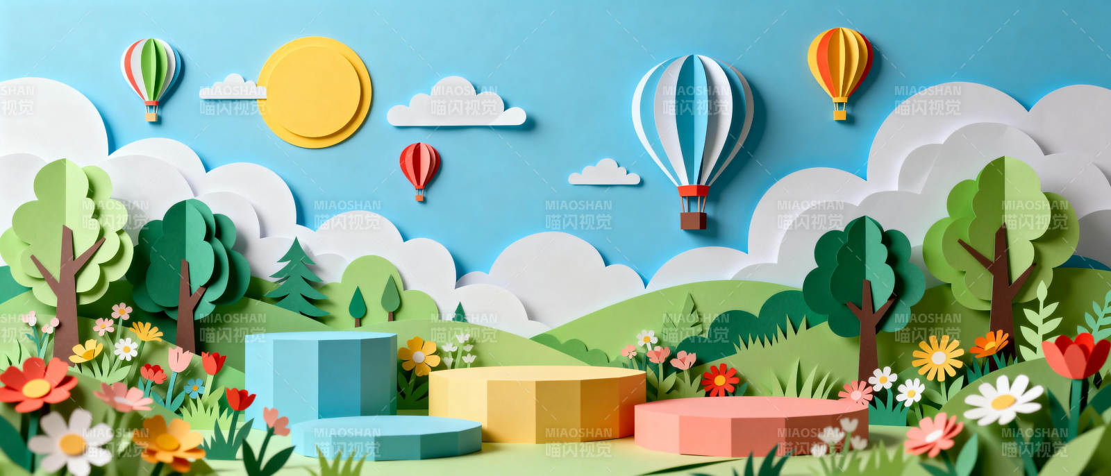 纸艺春日风光图片