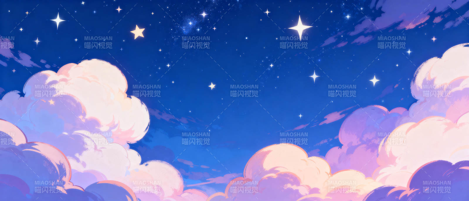 星空云海夜景图片