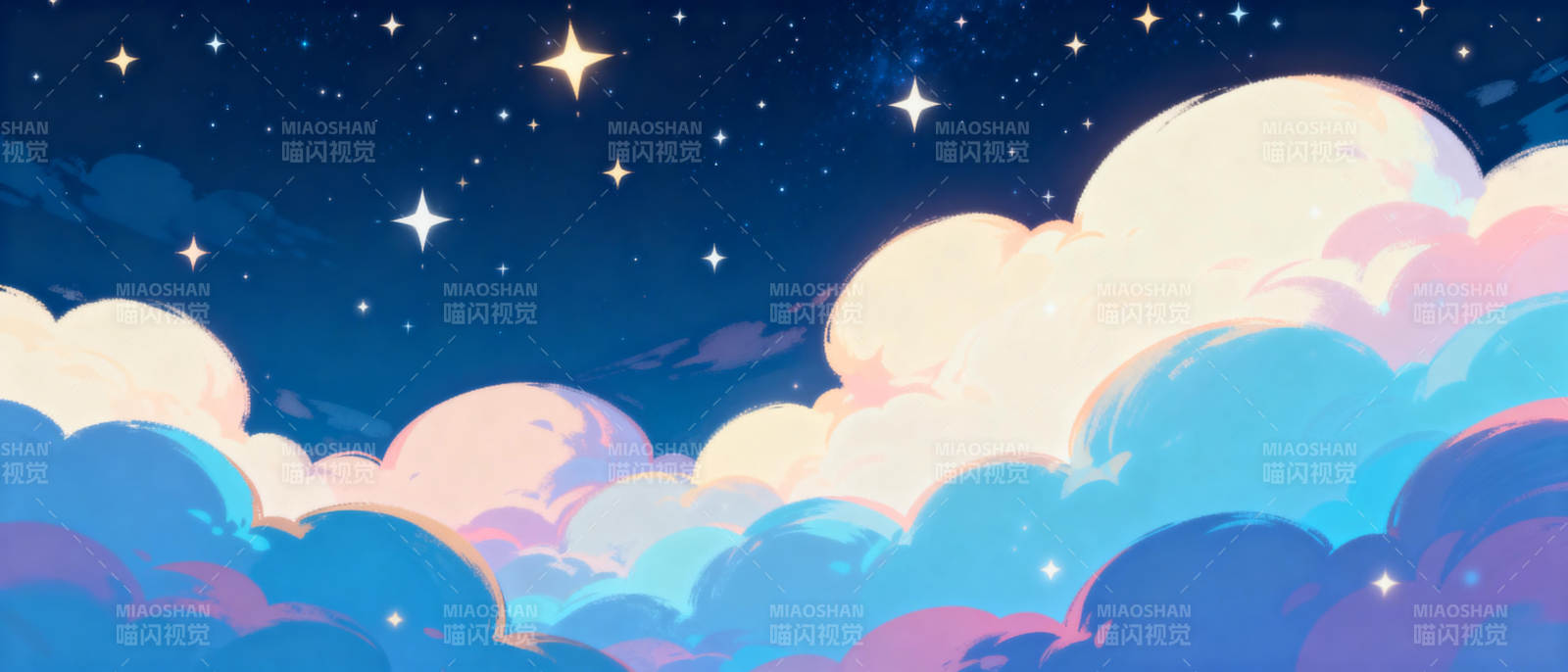 星夜云海图片