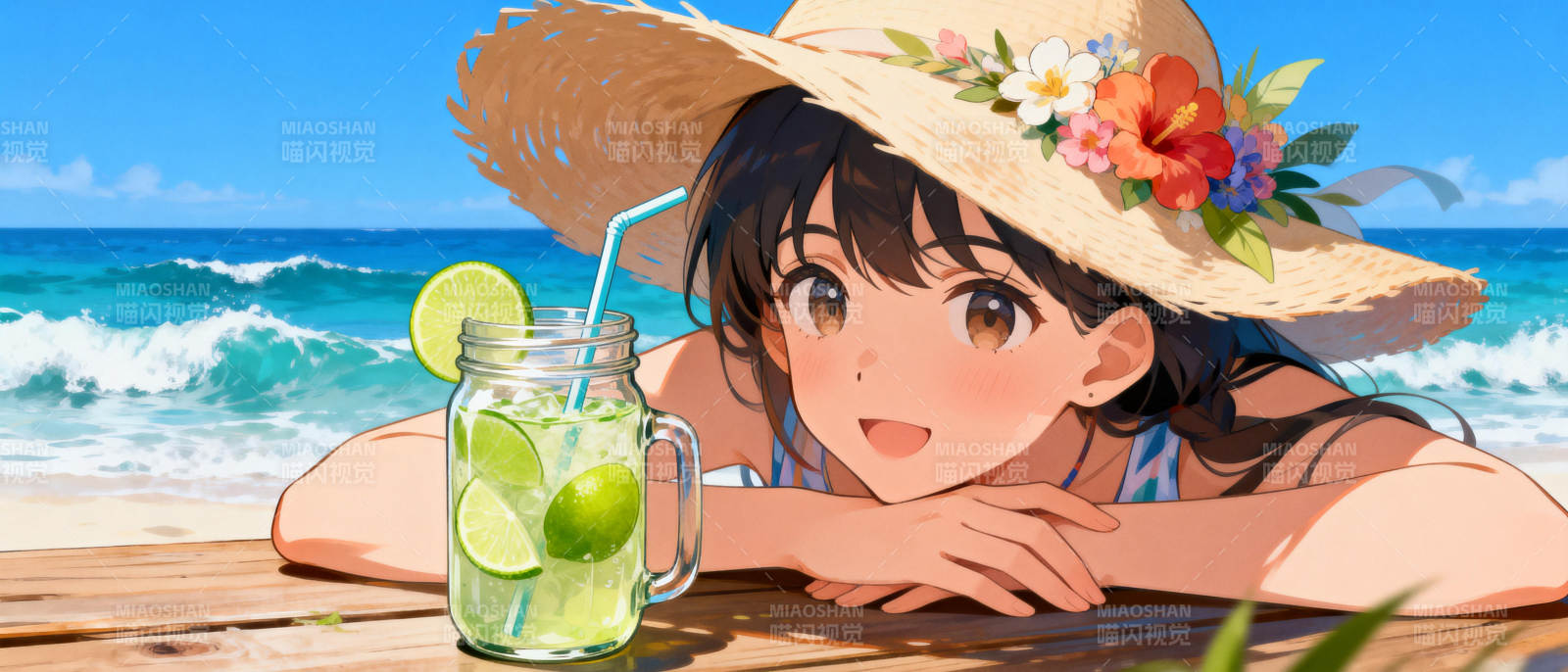 海滩上的清凉时光图片