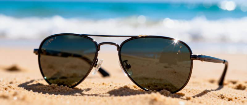 沙滩上的墨镜图片