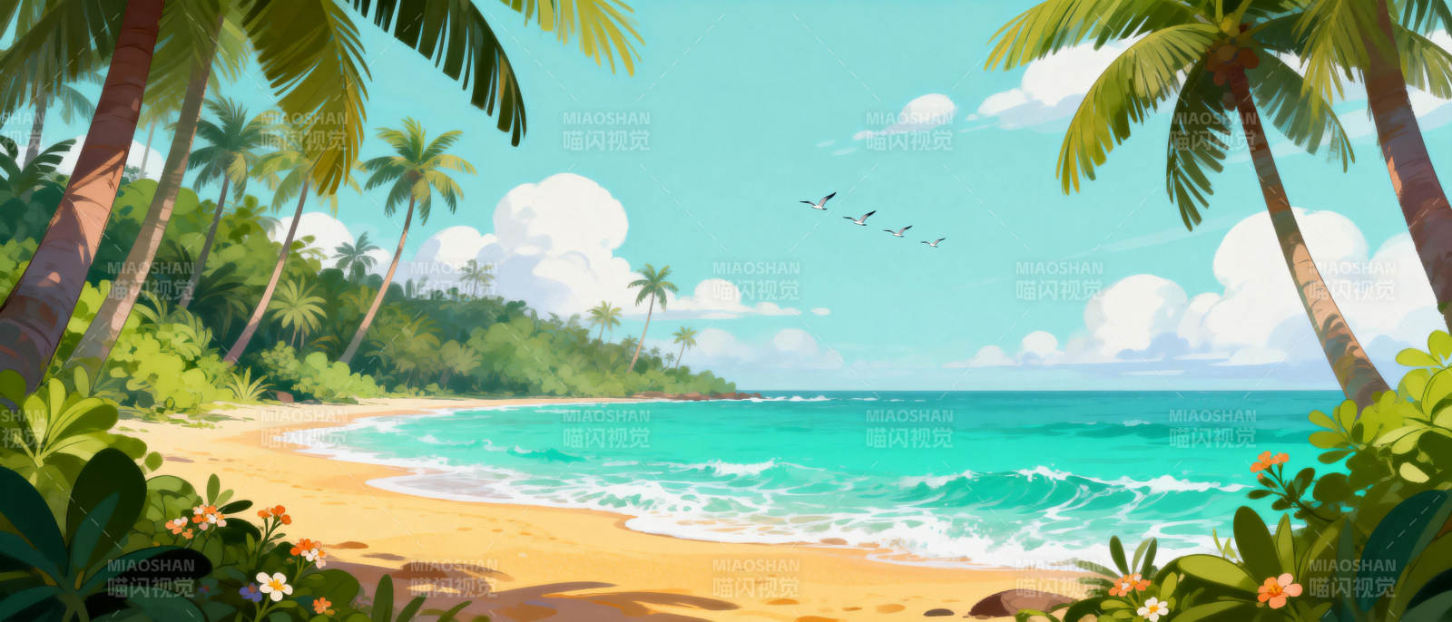 热带海滩风光图片