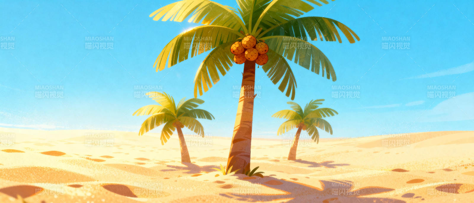 椰林沙滩图片