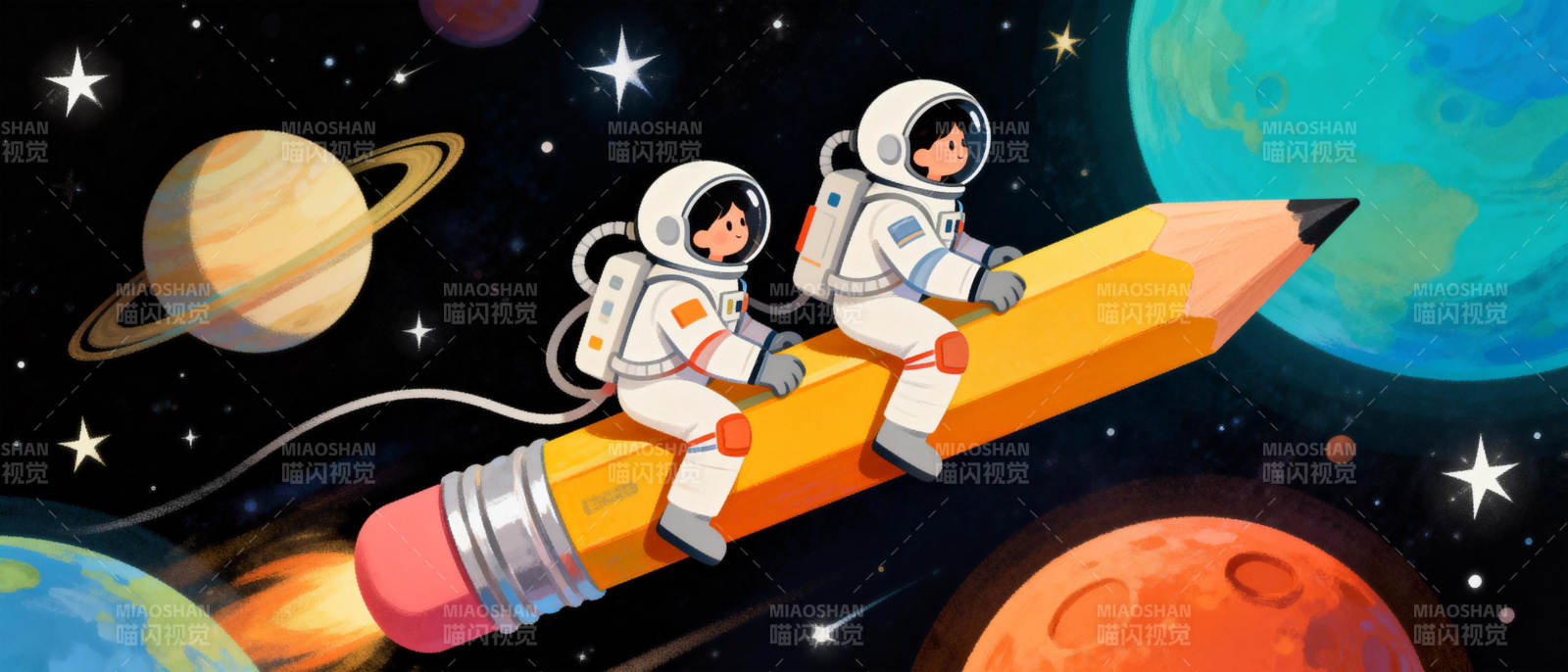 太空笔尖遨游图片