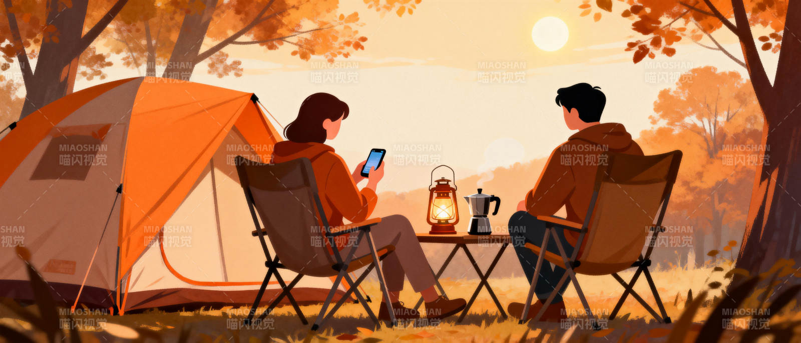 秋日露营时光图片