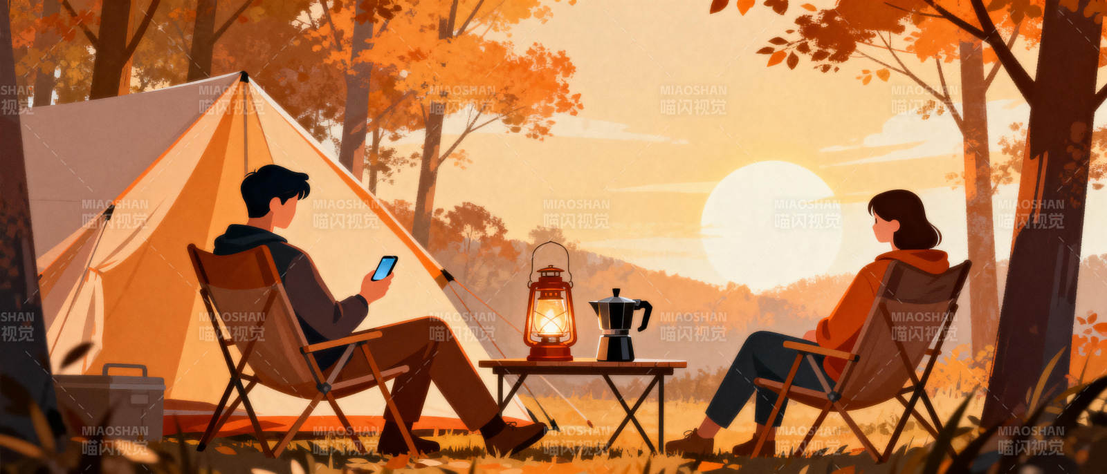 秋日露营静享时光图片
