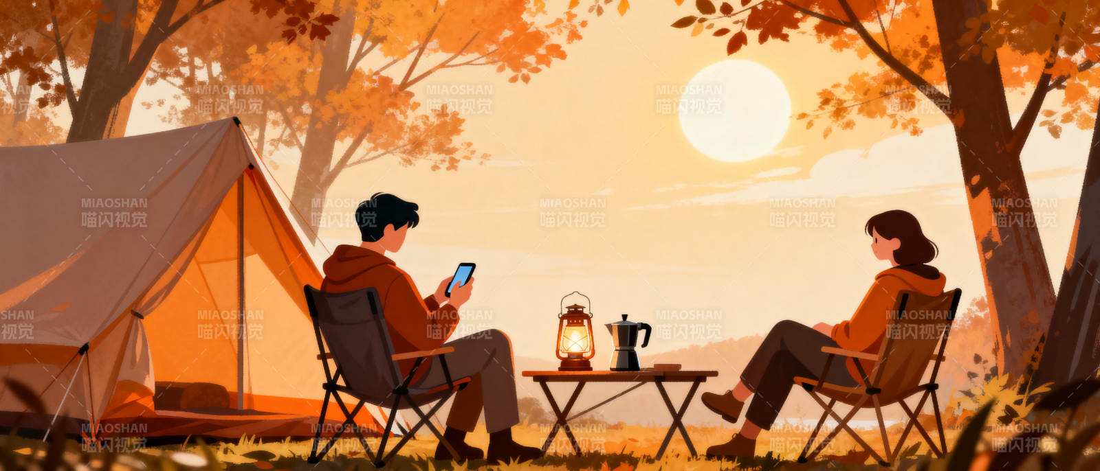 秋日露营时光图片