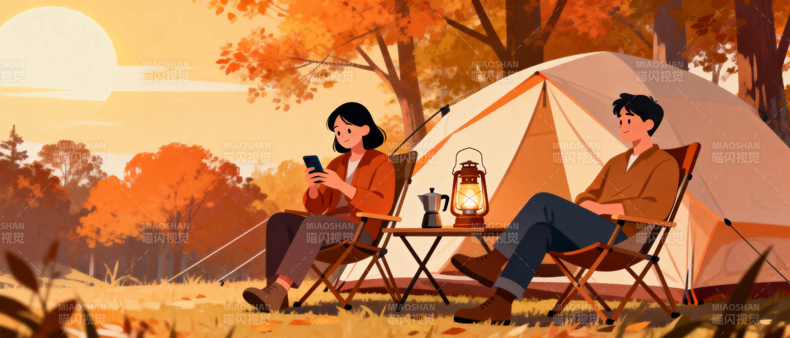 秋日露营时光图片