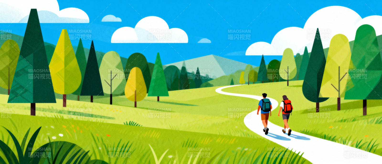 徒步山水间图片