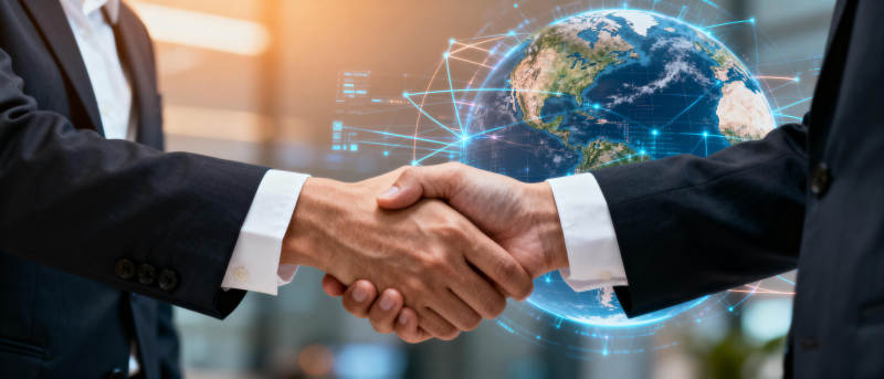 全球合作握手图片