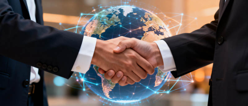 全球合作握手图片