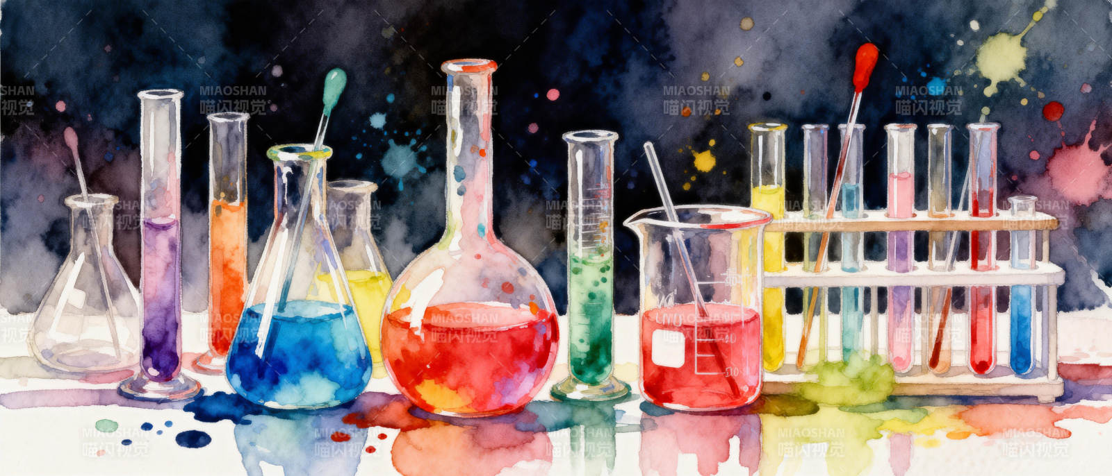 化学实验色彩斑斓图片
