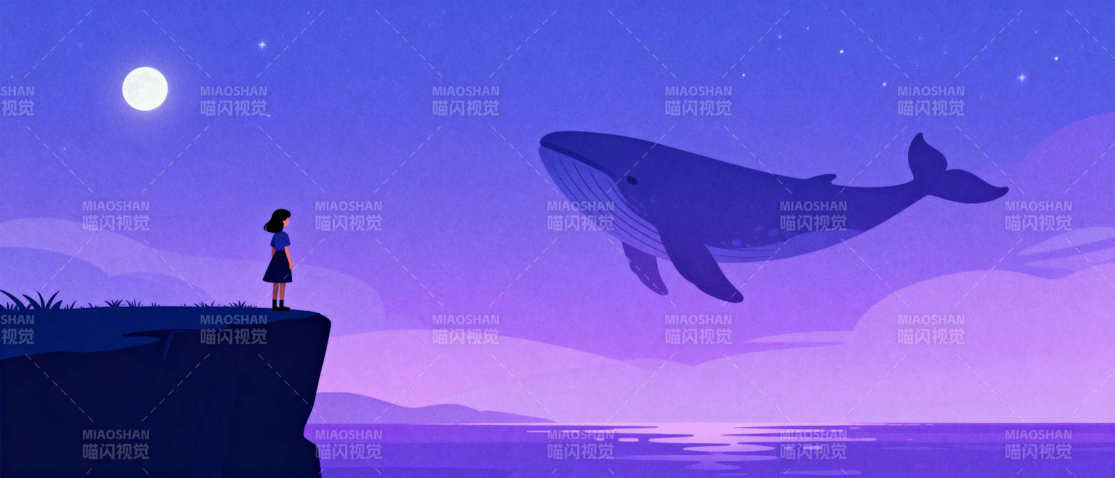 月下鲸影图片