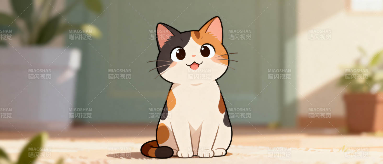 萌猫坐姿可爱图片