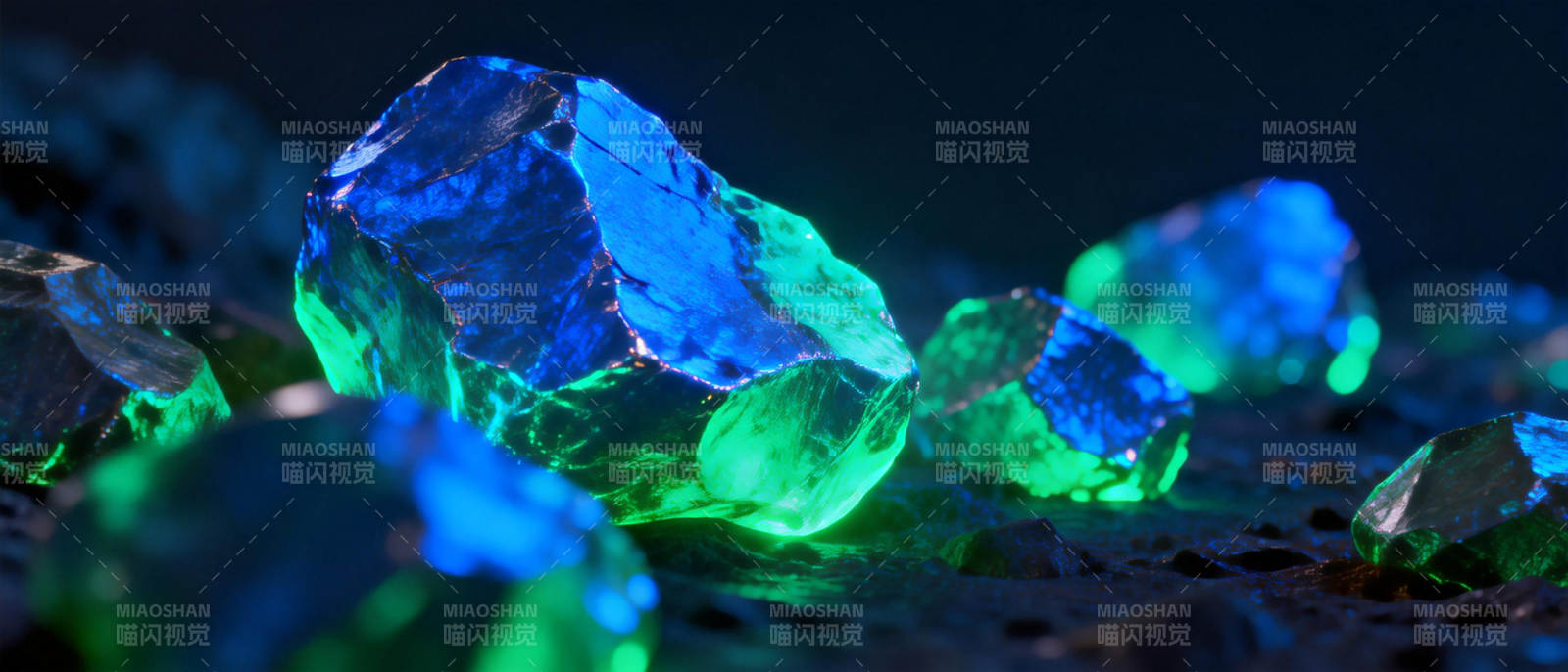 蓝绿晶石闪烁图片