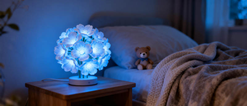 花形夜灯温馨卧室图片