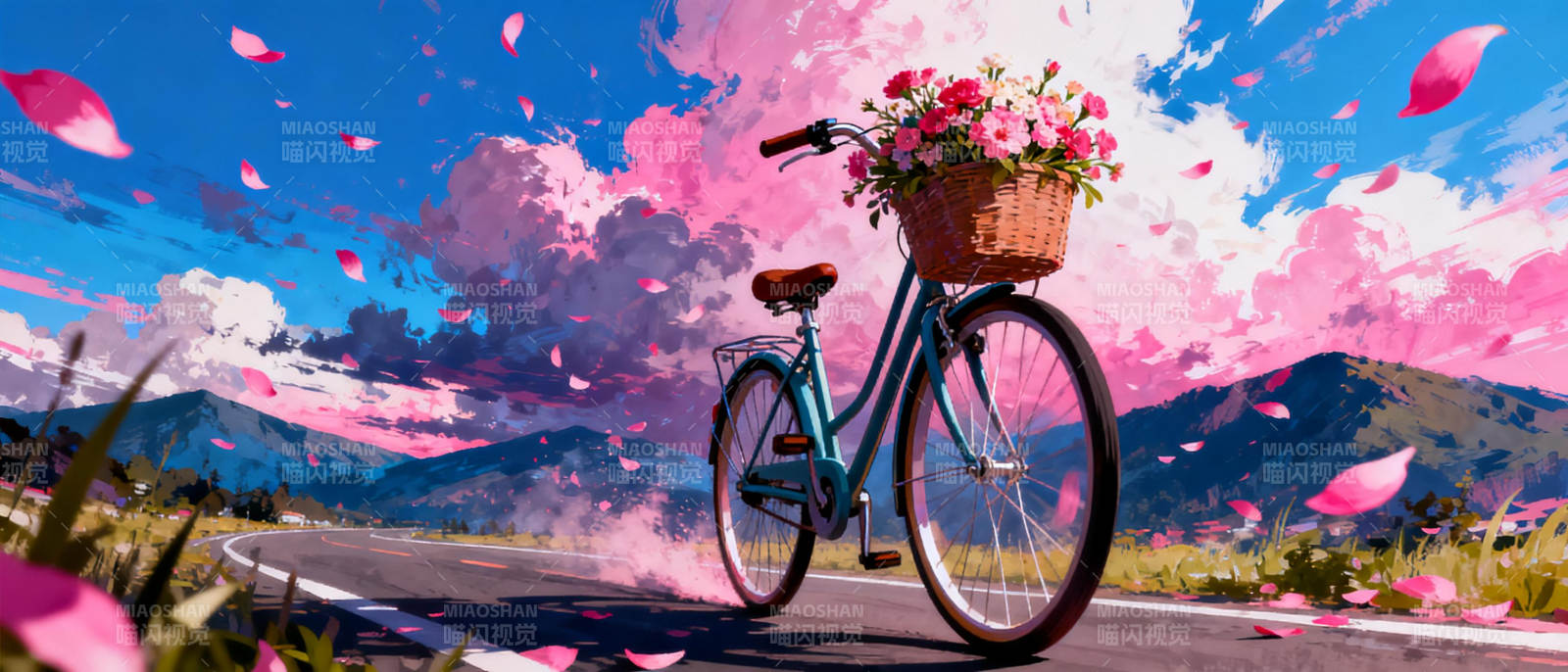 花篮单车春日行图片