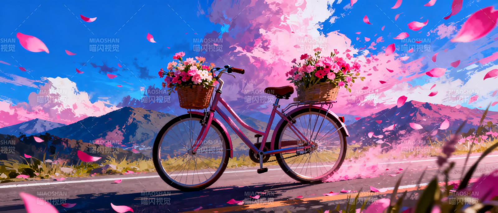 花篮单车春日行图片