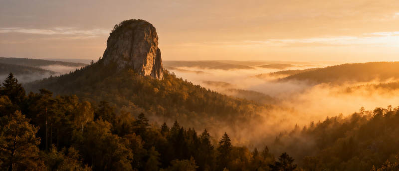 晨雾缭绕山巅图片