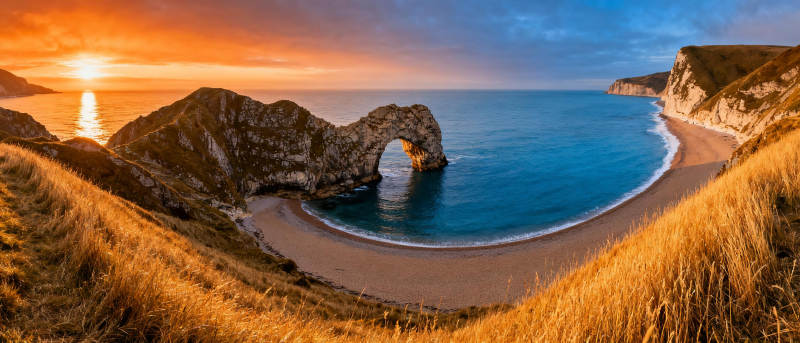 日落拱门海岸图片