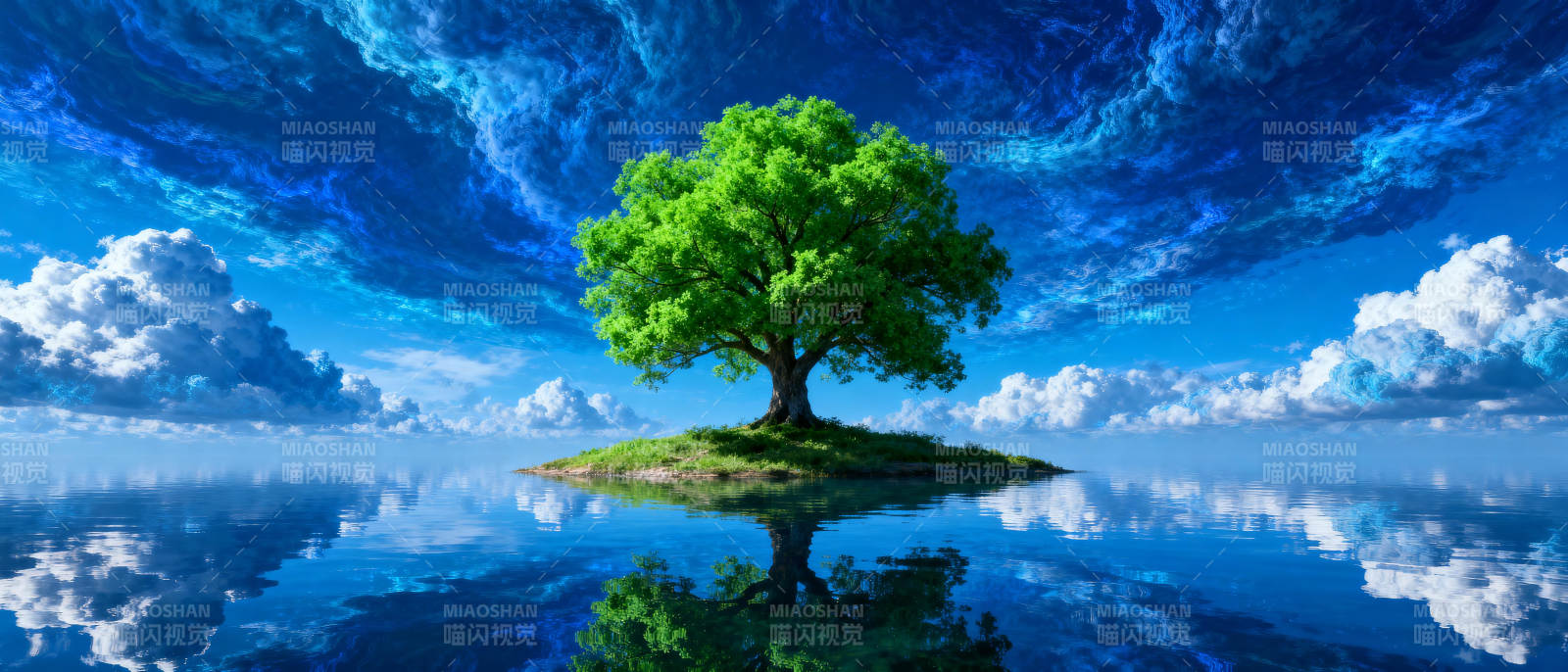 孤树映碧空图片