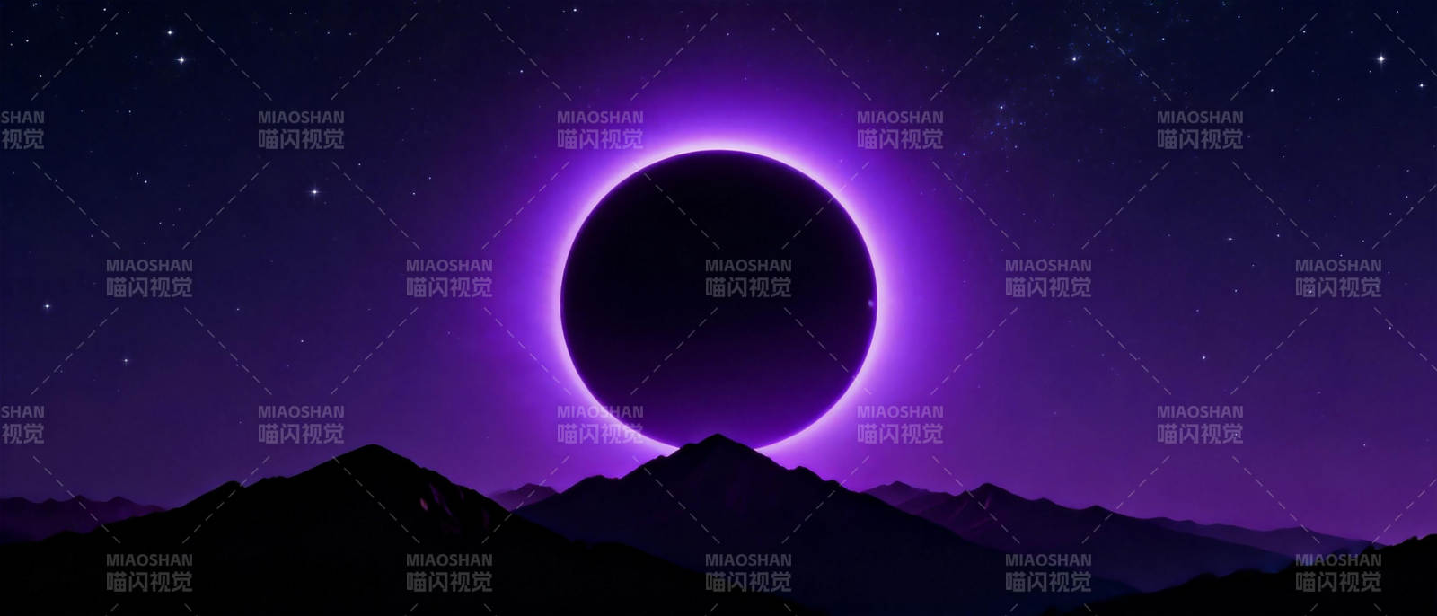 紫夜日环食图片