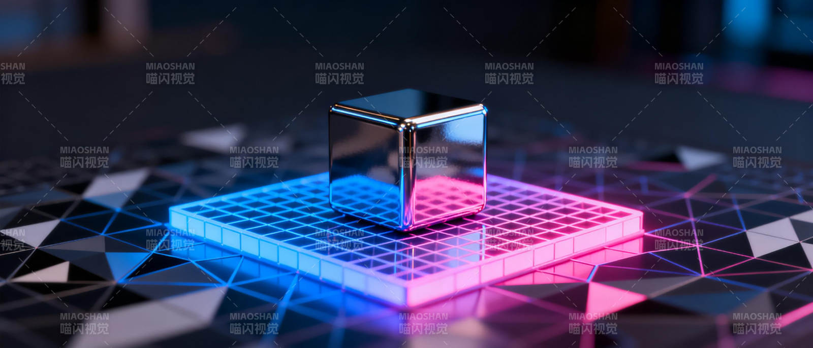霓虹立方体图片