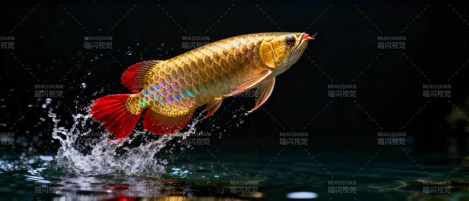 金龙鱼跃出水面图片