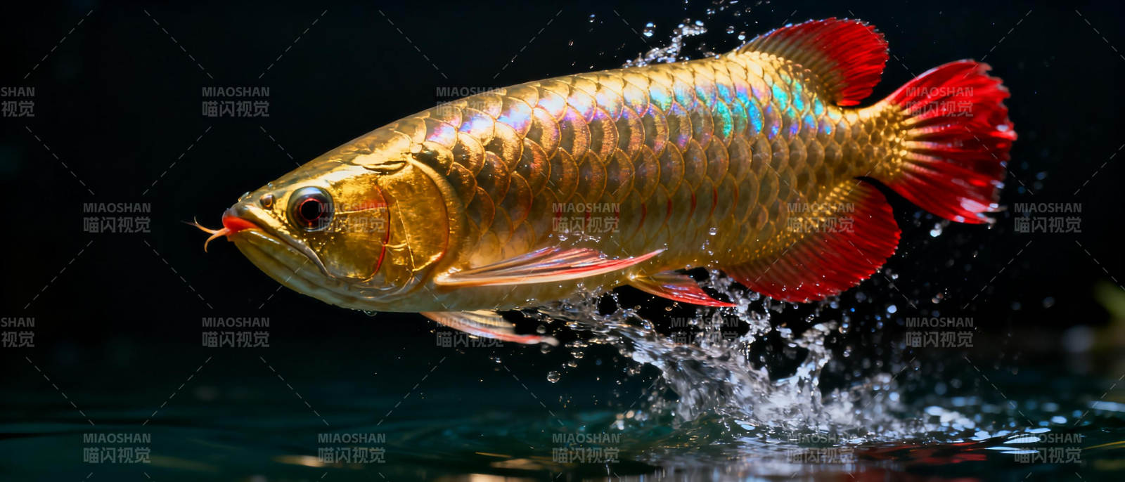 金龙鱼跃出水面图片