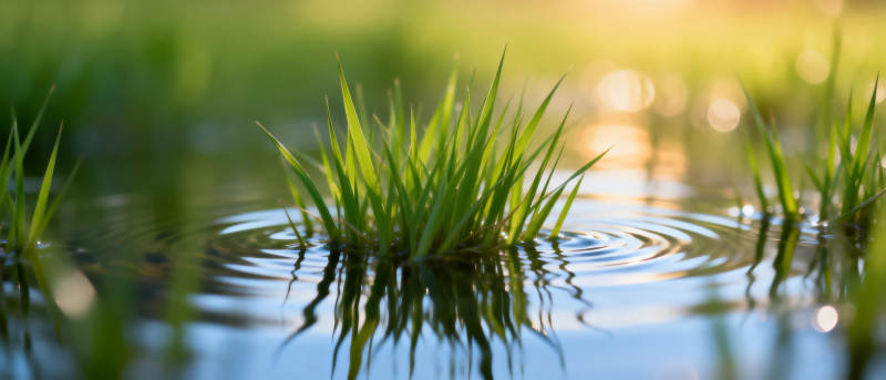 水草映波光图片