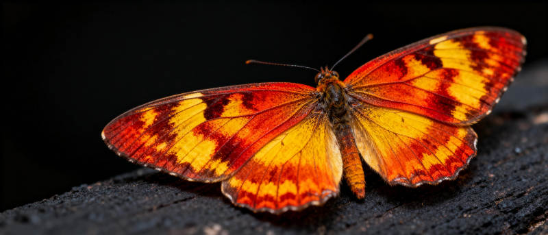 橙黄蝶栖木图片