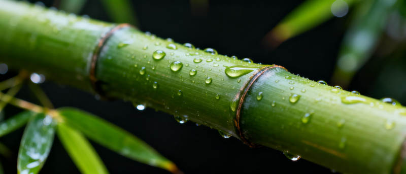 竹节上的水珠图片