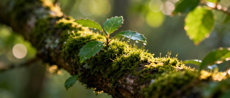 青苔枝头绿意浓图片