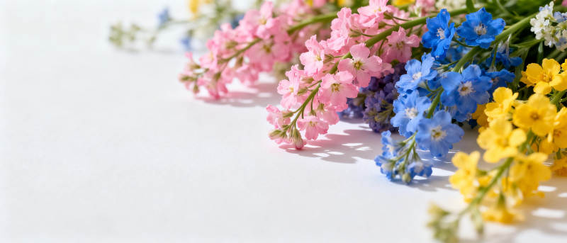 多彩花束静谧绽放图片