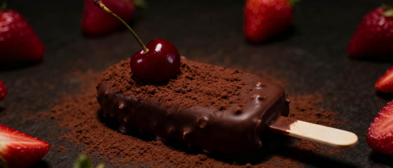 巧克力草莓冰棒图片