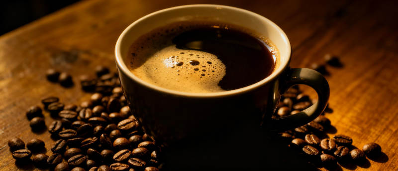 咖啡香浓 豆粒环绕图片