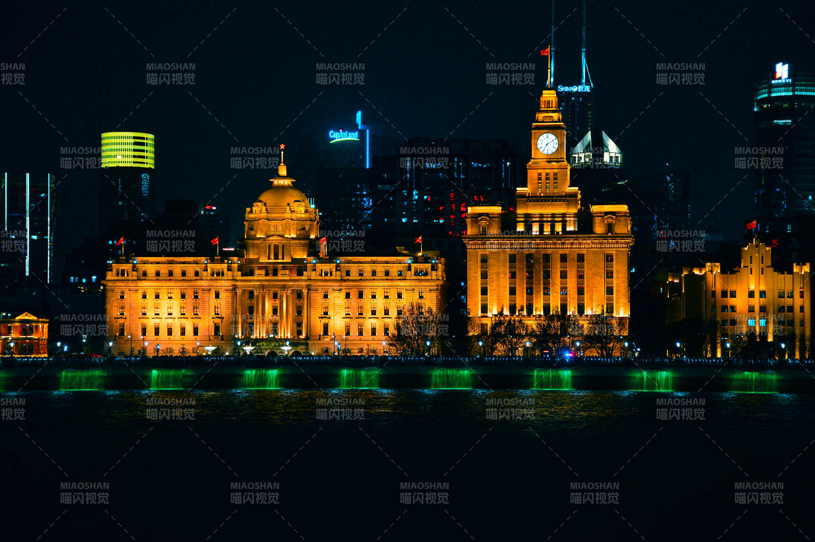 夜上海外滩风光图片