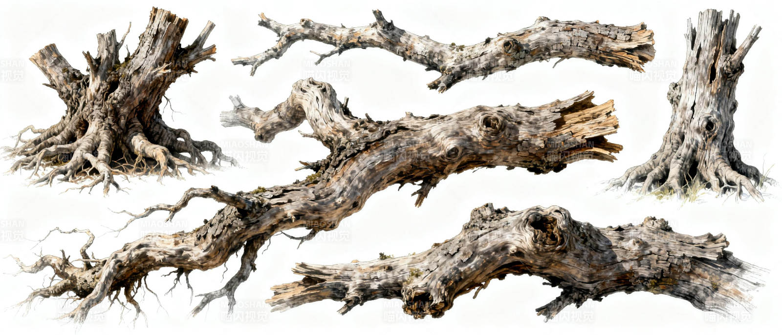 枯木残枝集图片