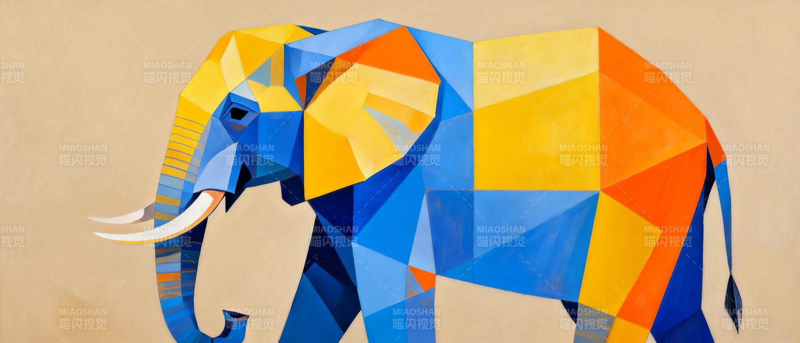 几何大象艺术图片