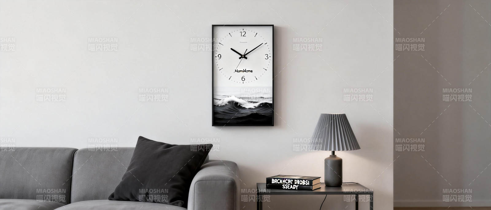简约客厅挂钟装饰图片