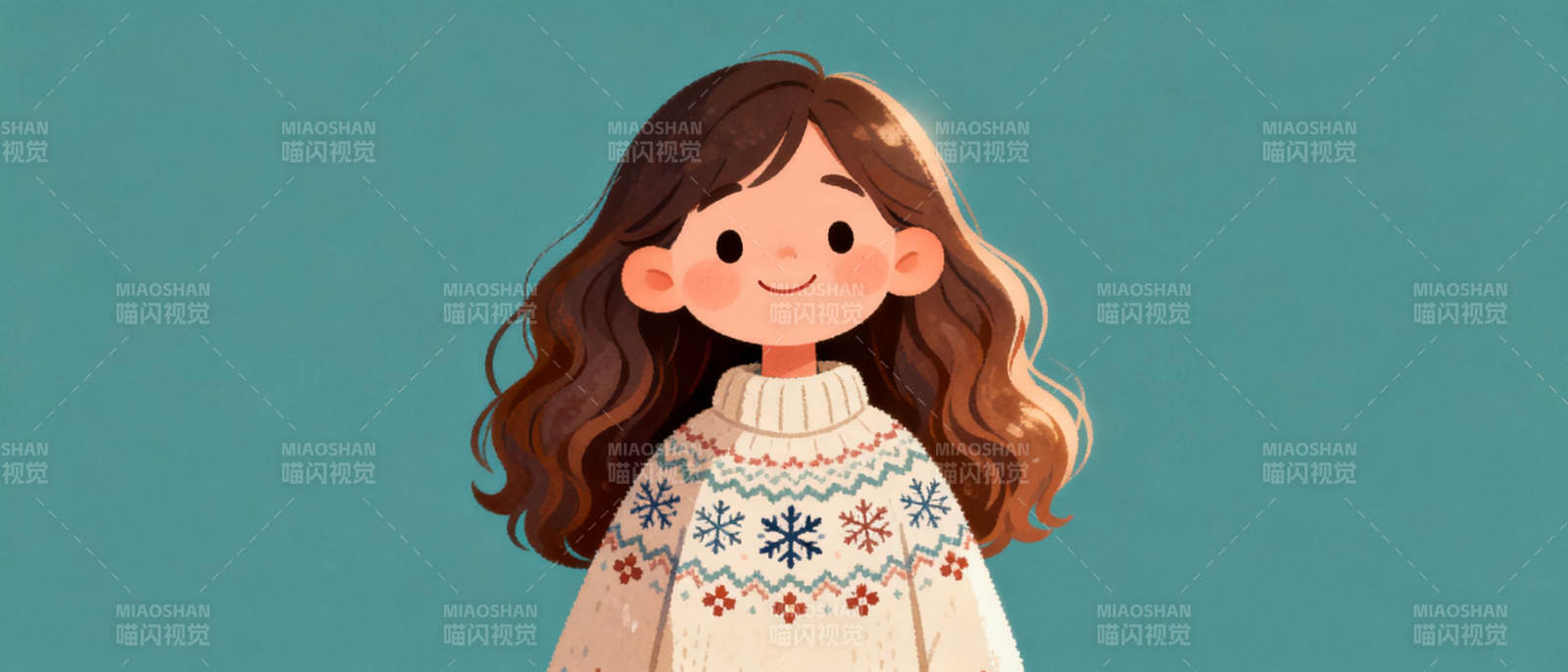 温暖冬日女孩图片