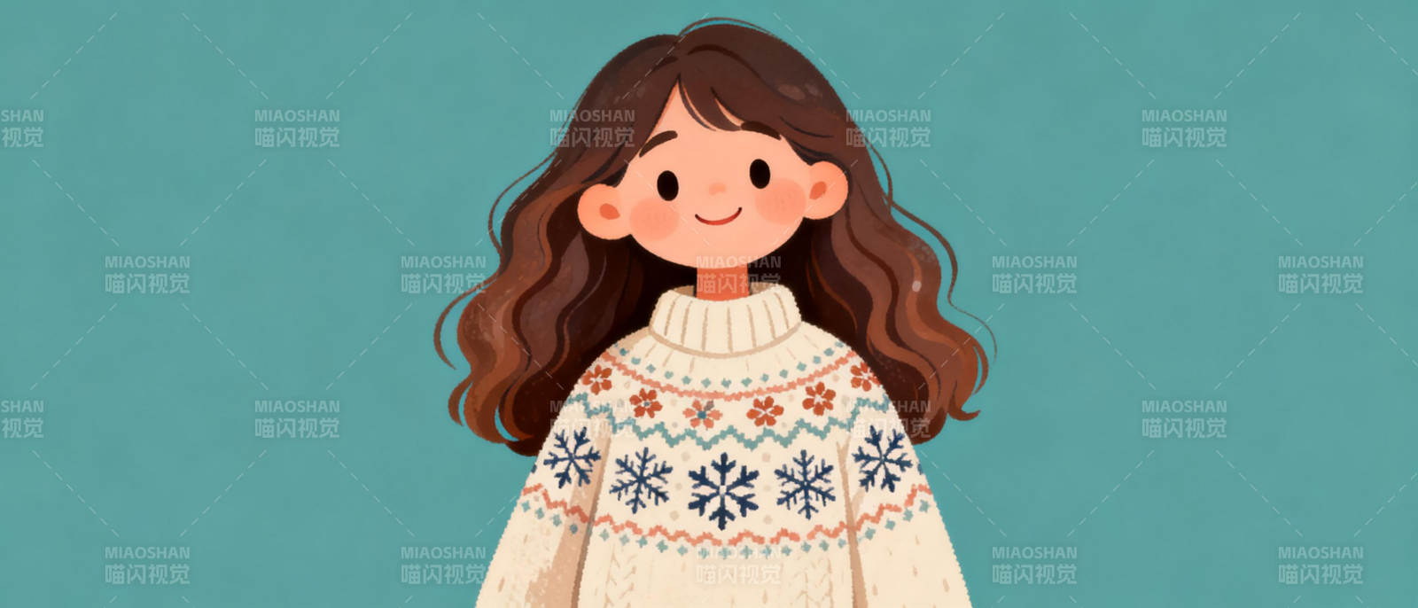 冬日暖衣女孩图片
