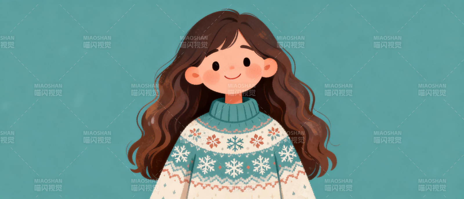 冬日暖衣少女图片